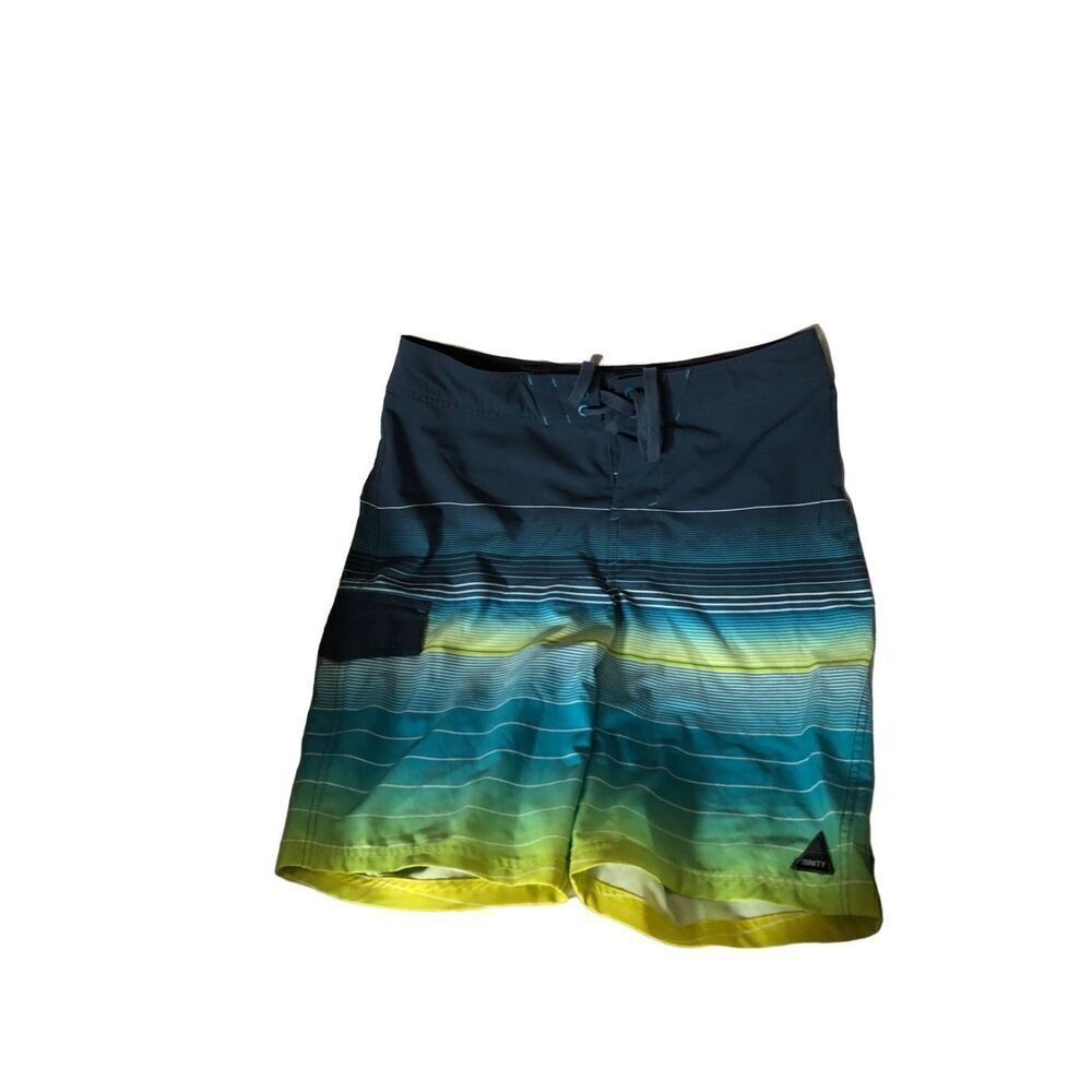 Trinity Men's Multi Colored Striped Drawstring Swimwear Board Shorts Size 30